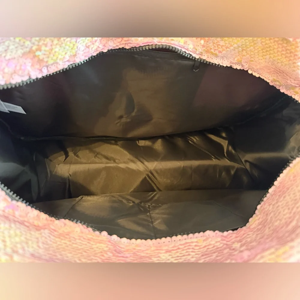 Pink Sequin 'CHEER' Tote Bag